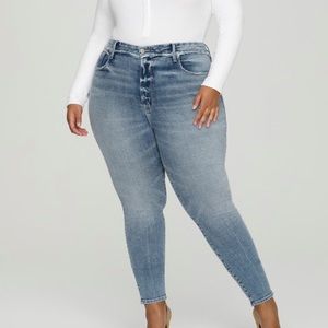 Good American Good Waist High Rise Distressed Jeans size 30